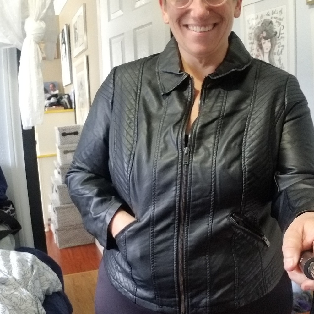 American Rag Faux Leather Zip Moto Jacket 1x